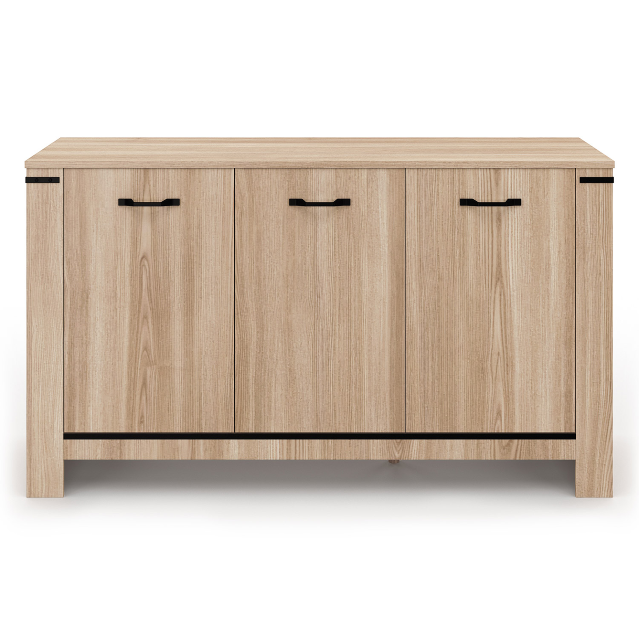 Voir la diapositive 3 : ID MARKET Buffet 140 cm idaho 3 portes design contemporain