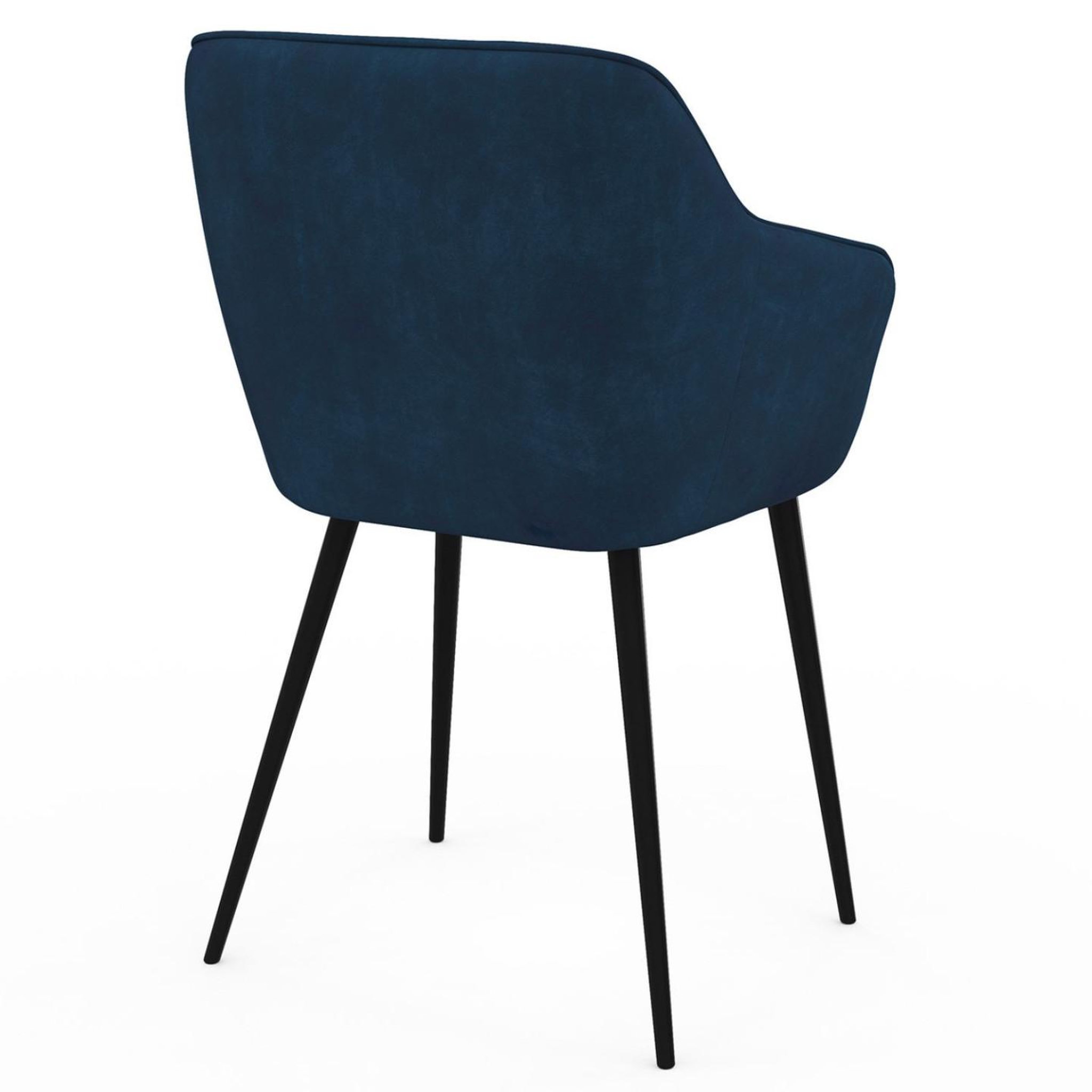 Voir la diapositive 3 : ID MARKET Lot de 2 chaises de salle à manger, fauteuils de table capitonnés lya velours bleu canard