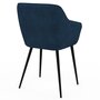 Voir la diapositive 3 : ID MARKET Lot de 2 chaises de salle à manger, fauteuils de table capitonnés LYA velours bleu canard