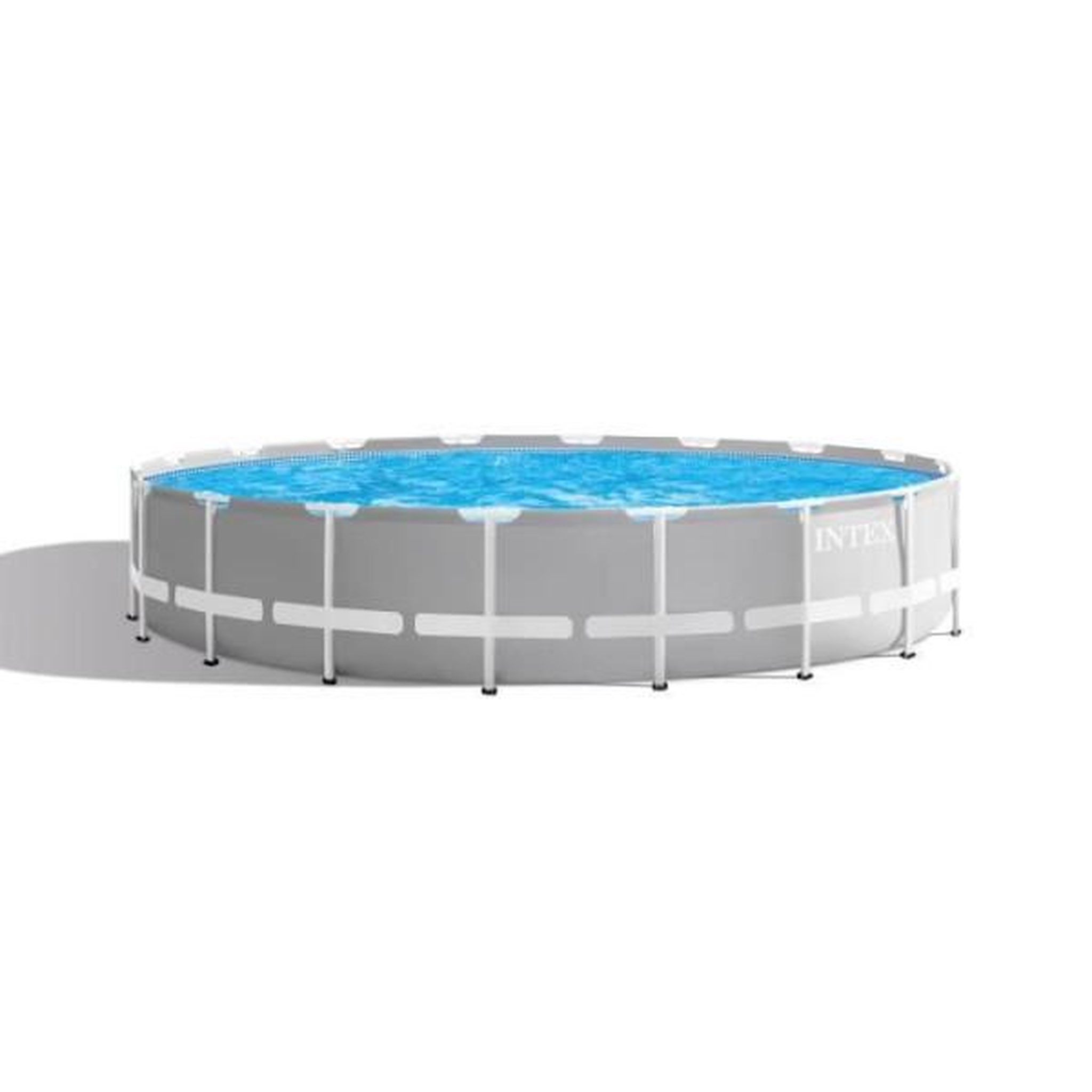 INTEX Kit Piscine hors sol tubulaire INTEX - Pris Frame - 549 x 122 cm - Ronde (Pompe, bâche, tapis de sol et échelle) - 26732NP