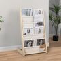 Voir la diapositive 2 : VS VENTA-STOCK Porte-revues Rui en tissu et bois à 6 sections