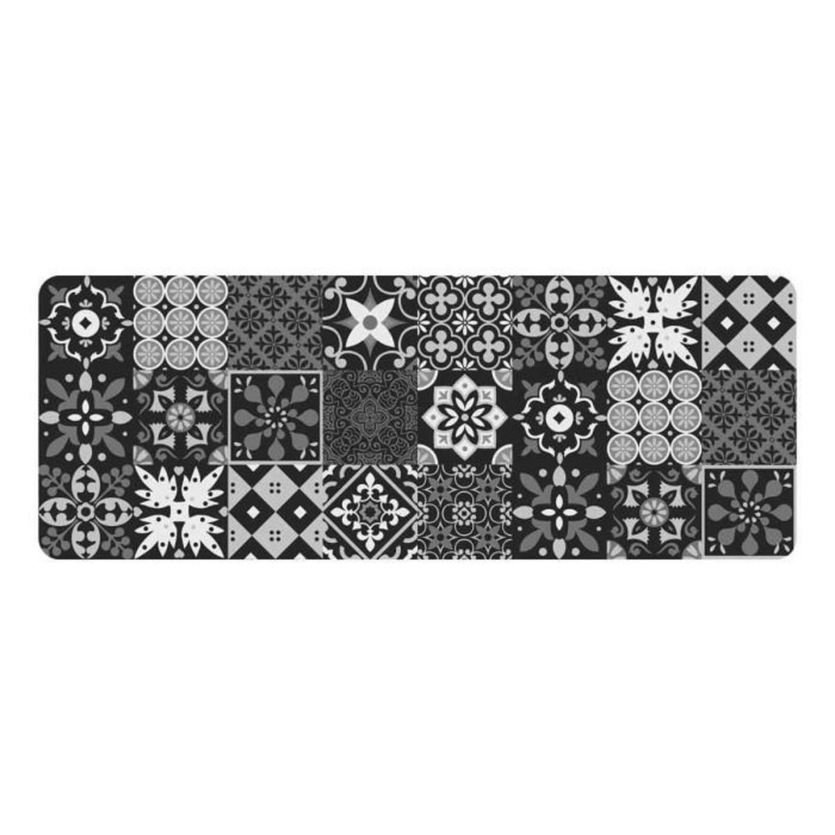 Paris Prix Tapis de Cuisine Imprimé  Salou  45x120cm Gris