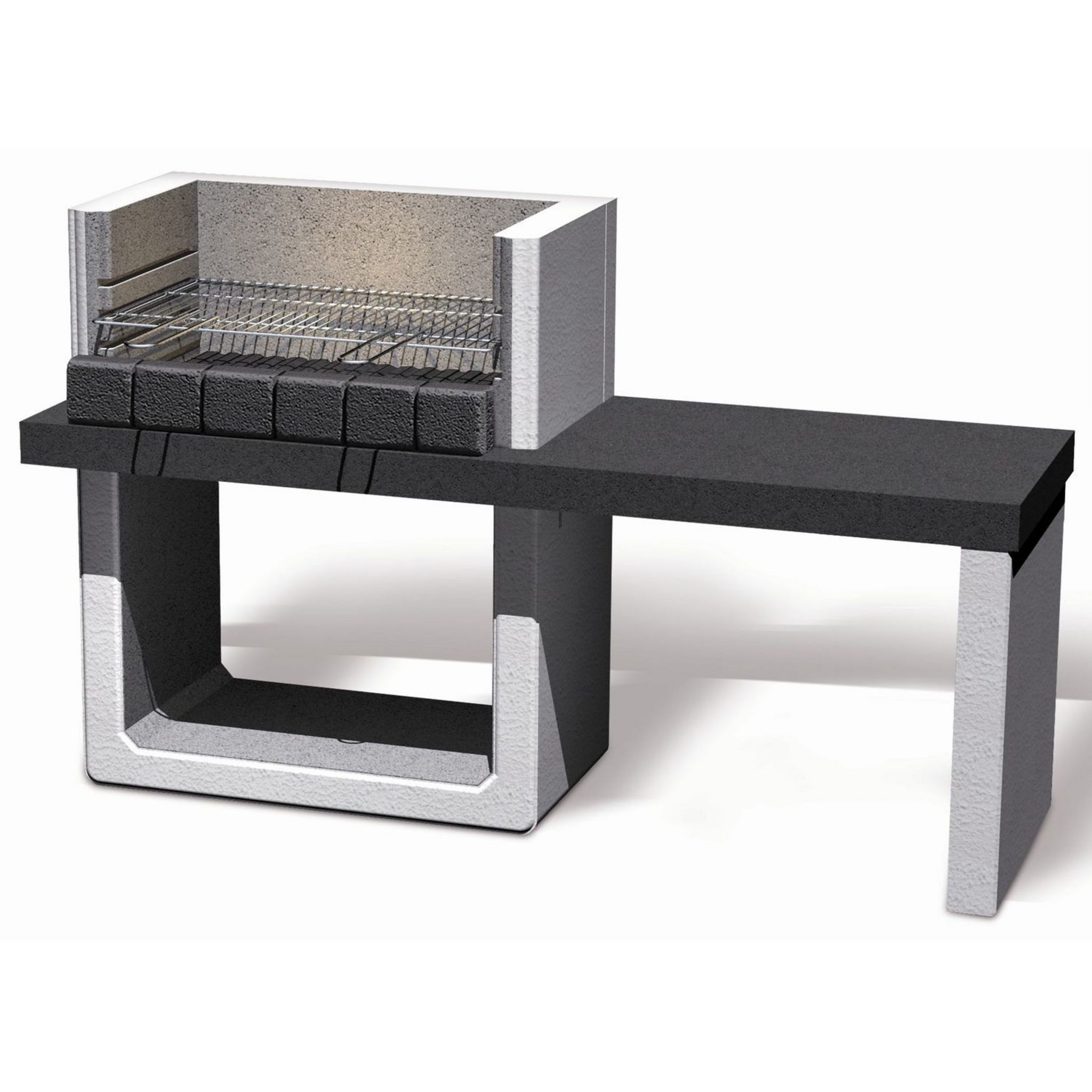 Sarom Barbecue fixe charbon - En béton allégé - PORTO NEW