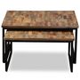 Voir la diapositive 2 : VIDAXL Ensemble de table basse gigogne 2 pcs Teck massif recuperation