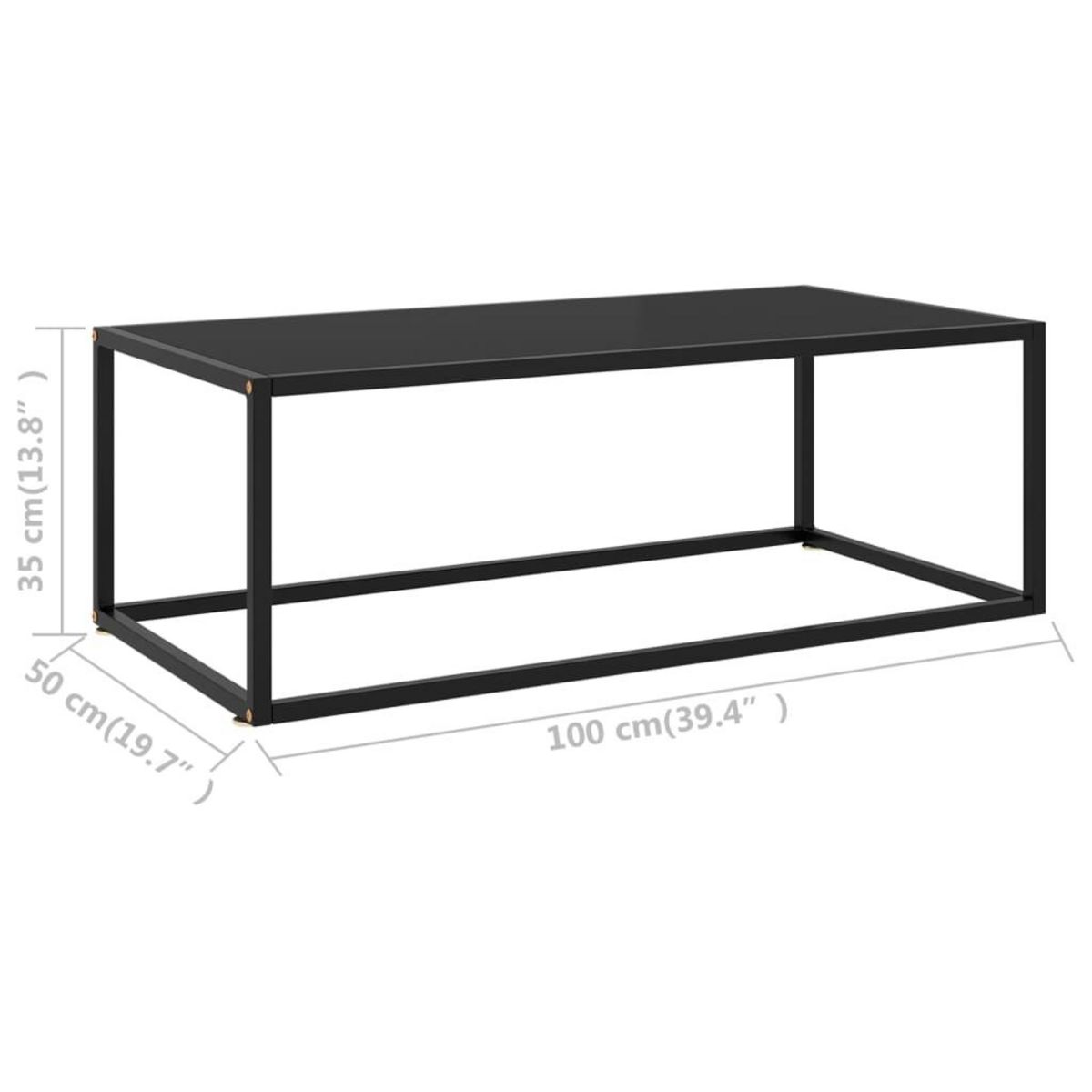 VIDAXL Table basse Noir avec verre noir 100x50x35 cm