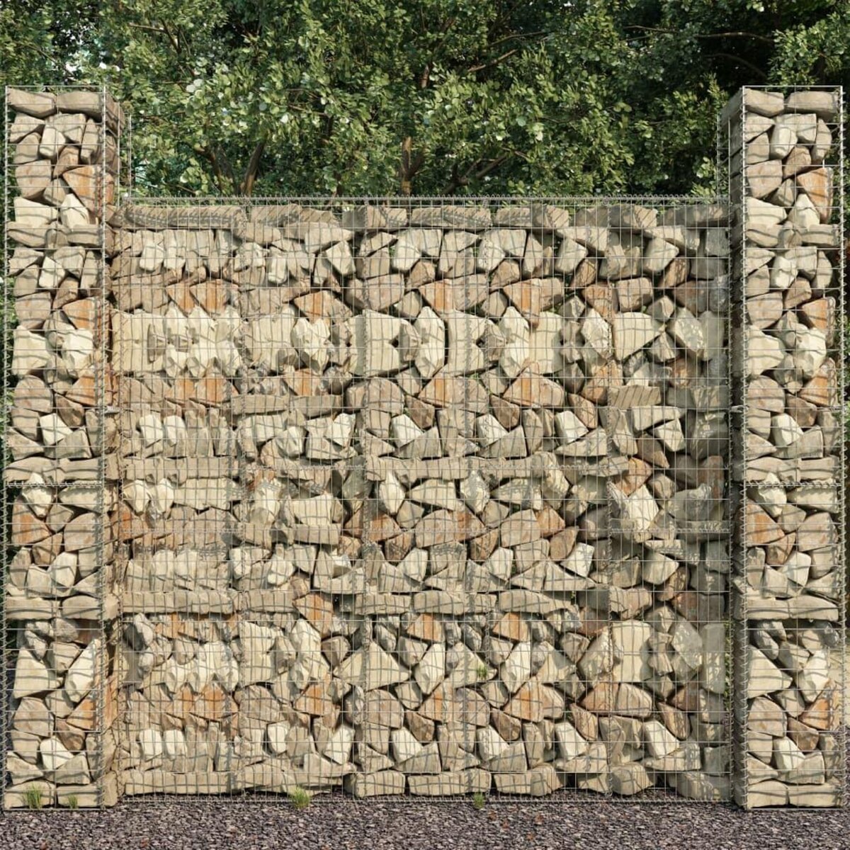 VIDAXL Paniers de gabion 3 pcs Acier galvanise 25x25x197 cm
