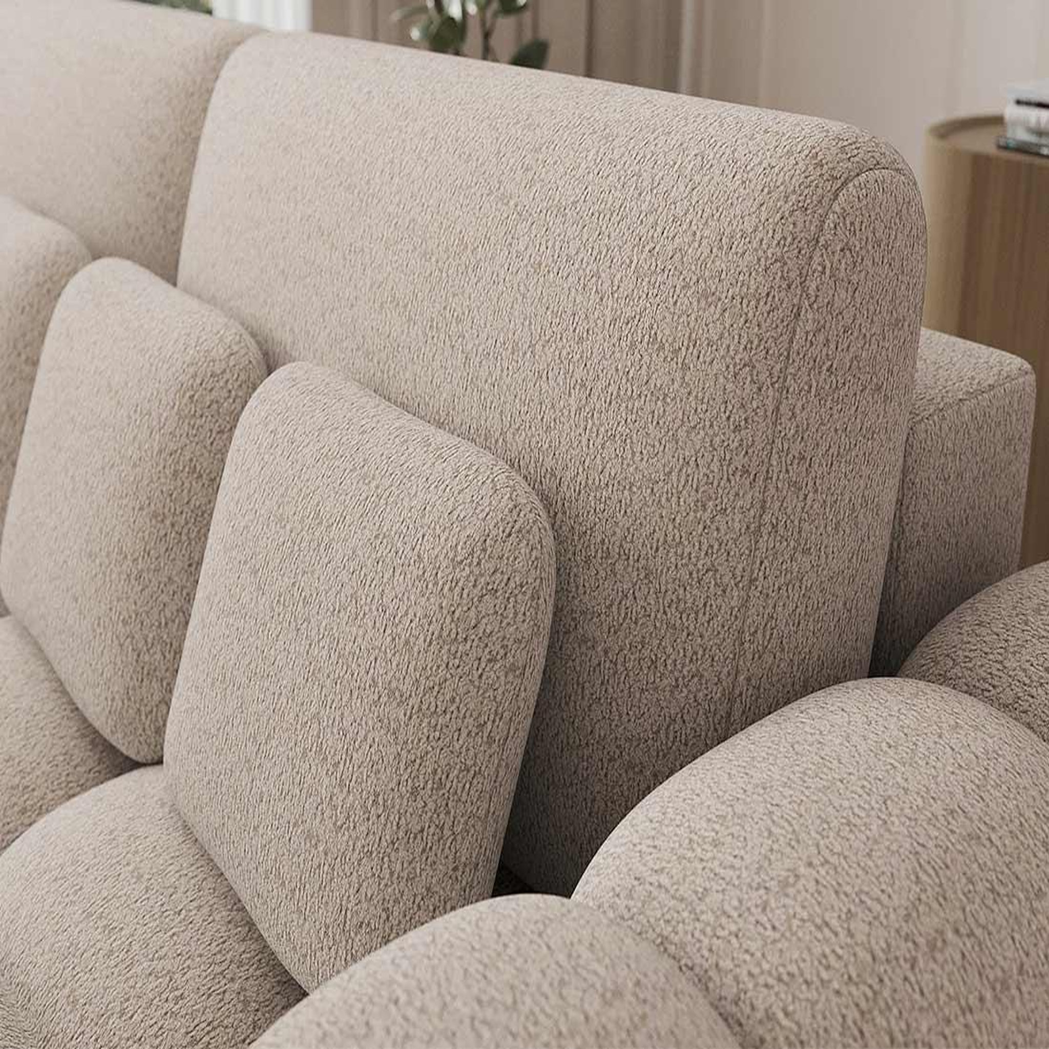 Voir la diapositive 6 : BEST MOBILIER Dorian - canapé droit 3 places convertible avec coffre en tissu bouclette