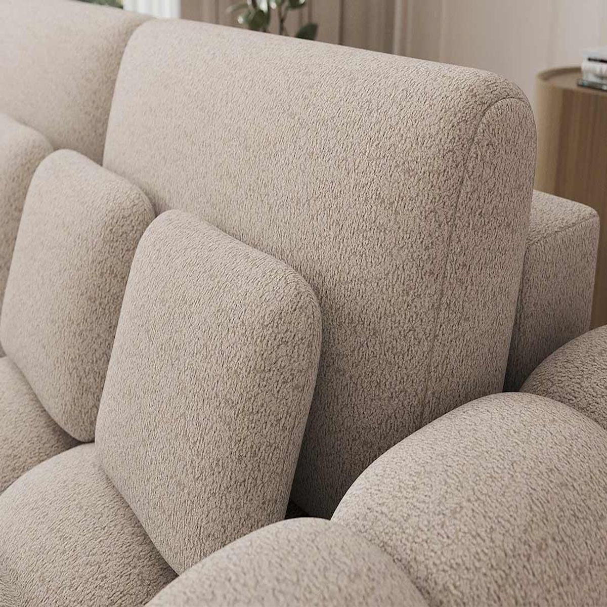 BEST MOBILIER Dorian - canapé droit 3 places convertible avec coffre en tissu bouclette