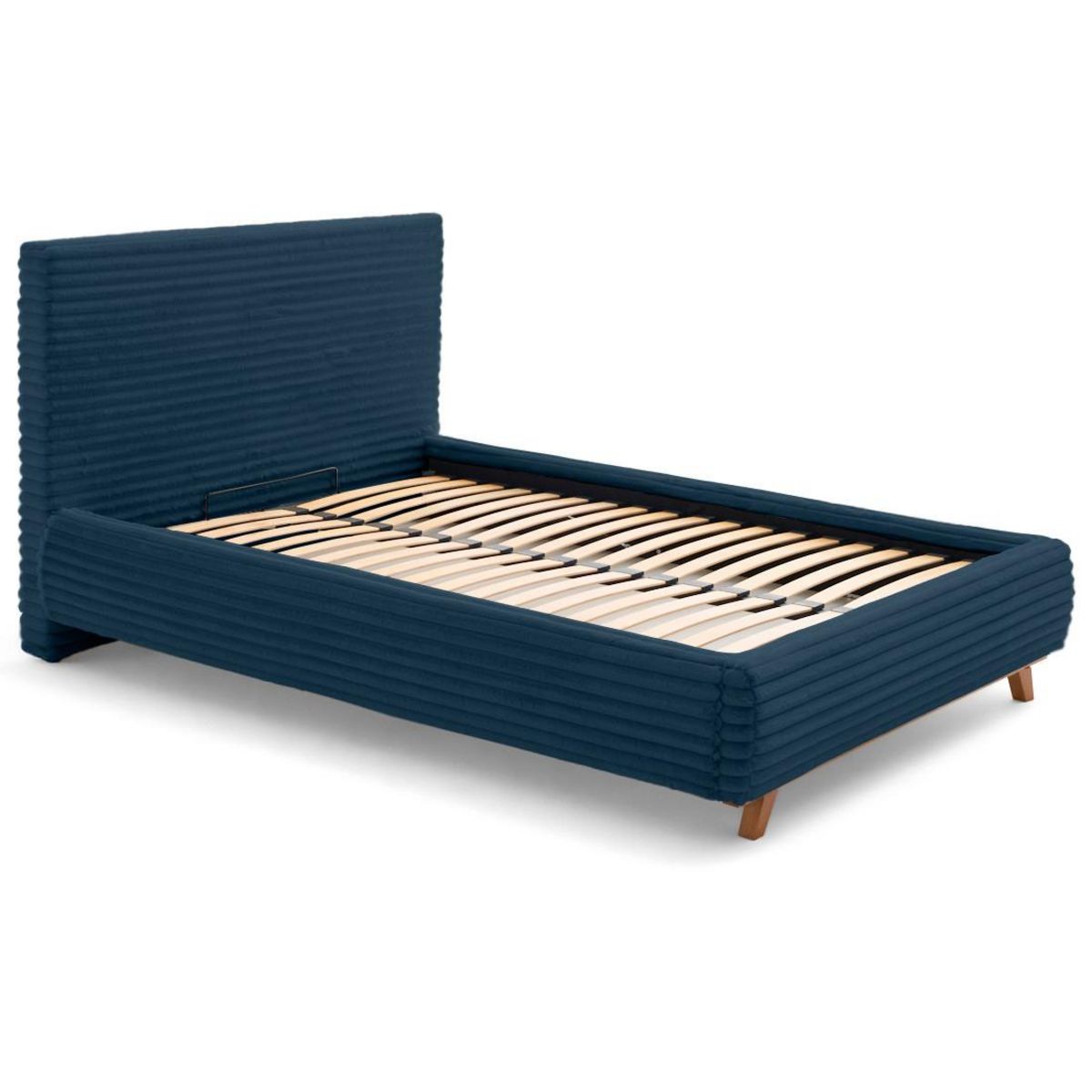 BEST MOBILIER Cristal - lit coffre avec bout de lit - 180x200 - sommier inclus - fausse fourrure côtelée