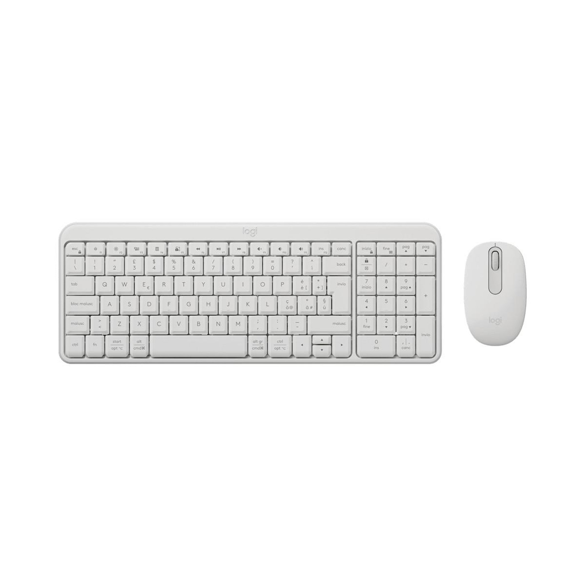 Logitech Logitech MK250 Compact Bluetooth Wireless Combo clavier Souris incluse Universel RF sans fil + Bluetooth Italien Blanc