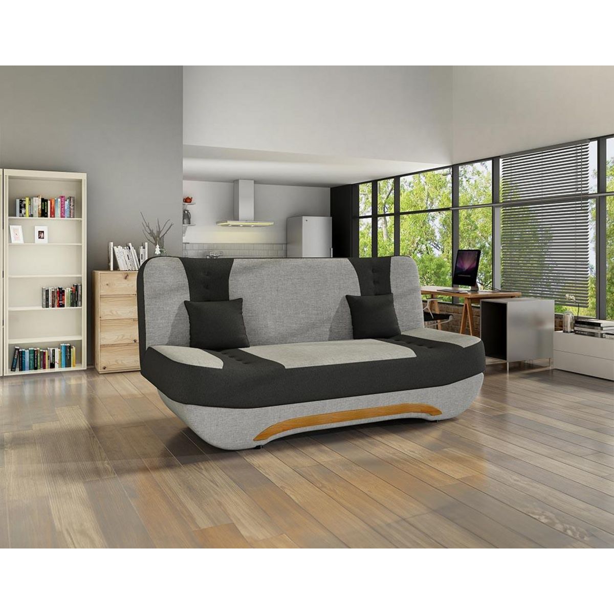 BEST MOBILIER Nelson - canapé convertible clic-clac 3 places en tissu