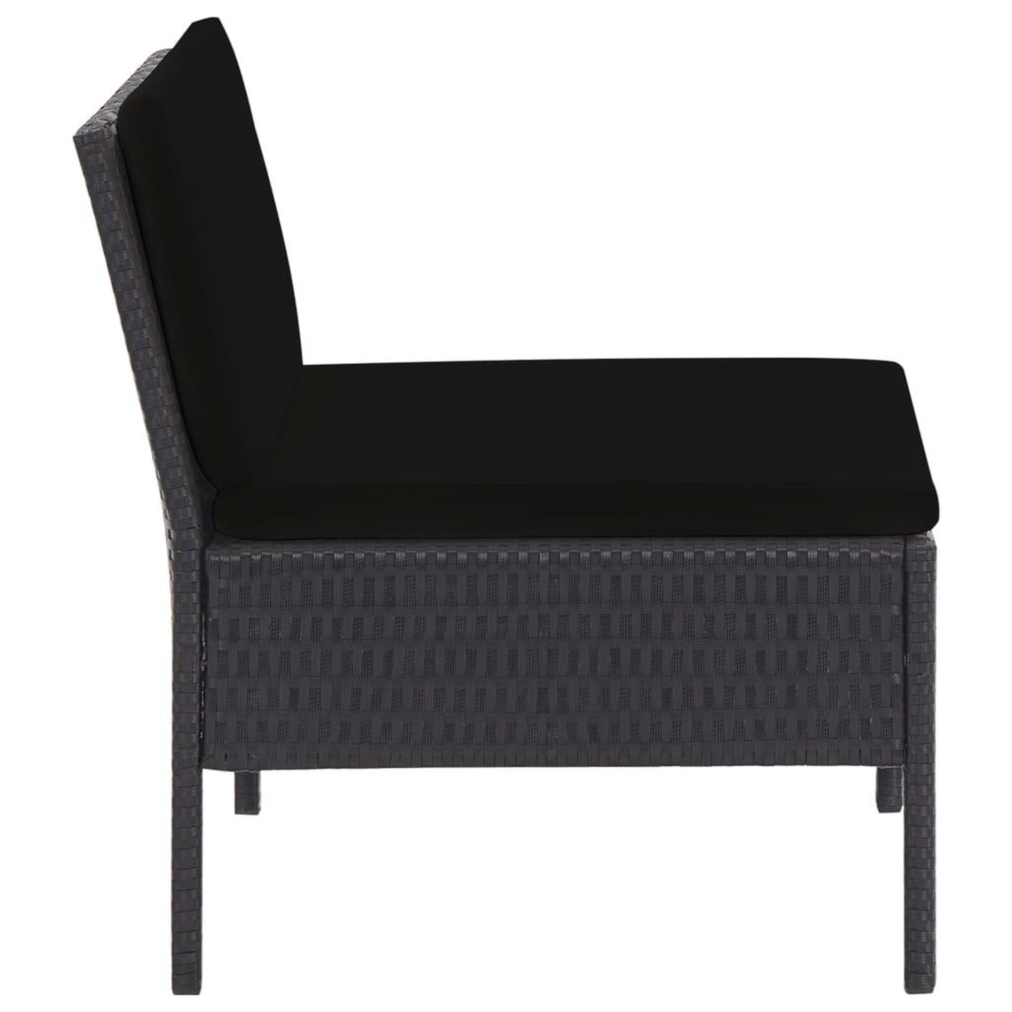 Voir la diapositive 5 : VIDAXL Salon de jardin 5 pcs avec coussins resine tressee noir