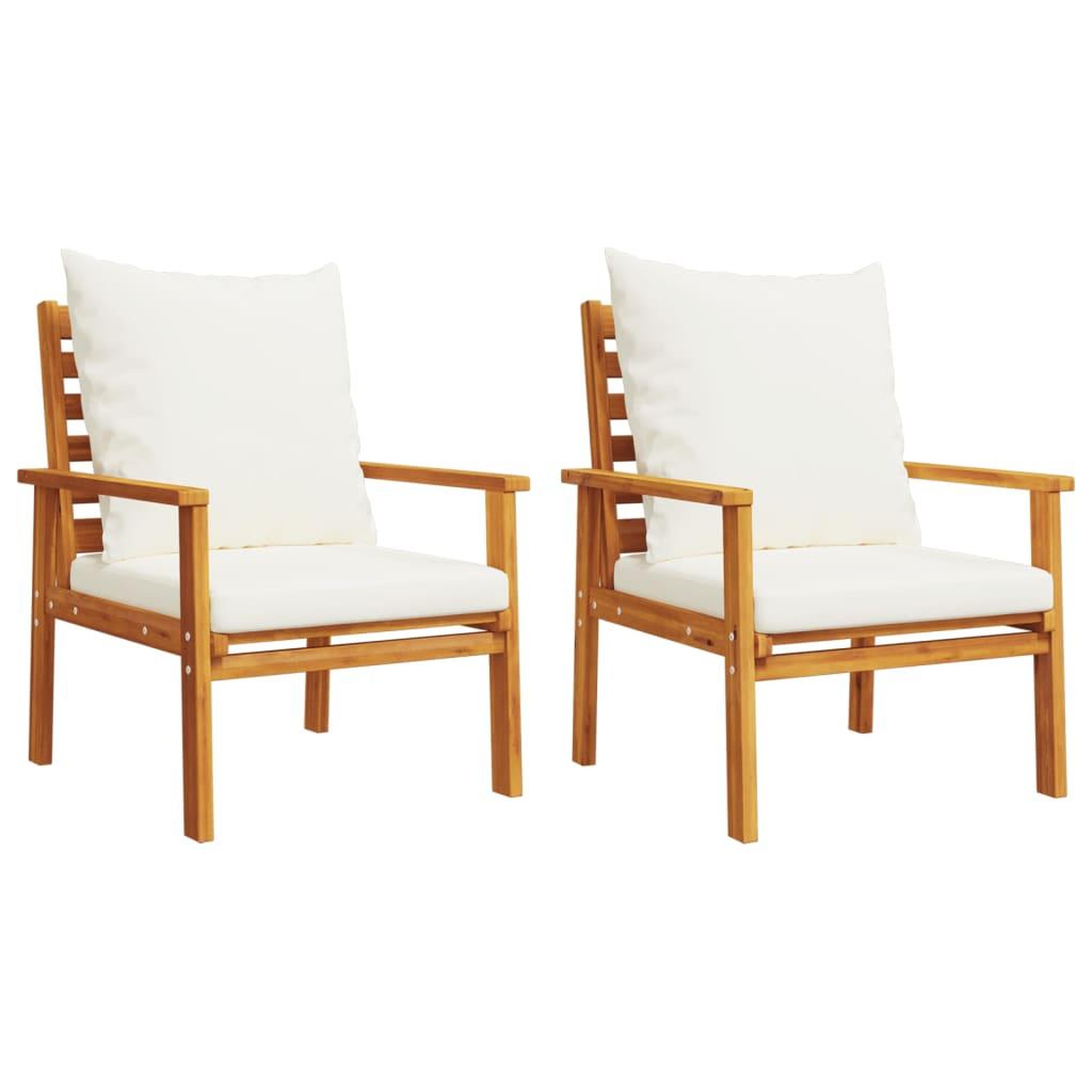 Voir la diapositive 4 : VIDAXL Salon de jardin 4 pcs avec coussins Bois d'acacia solide
