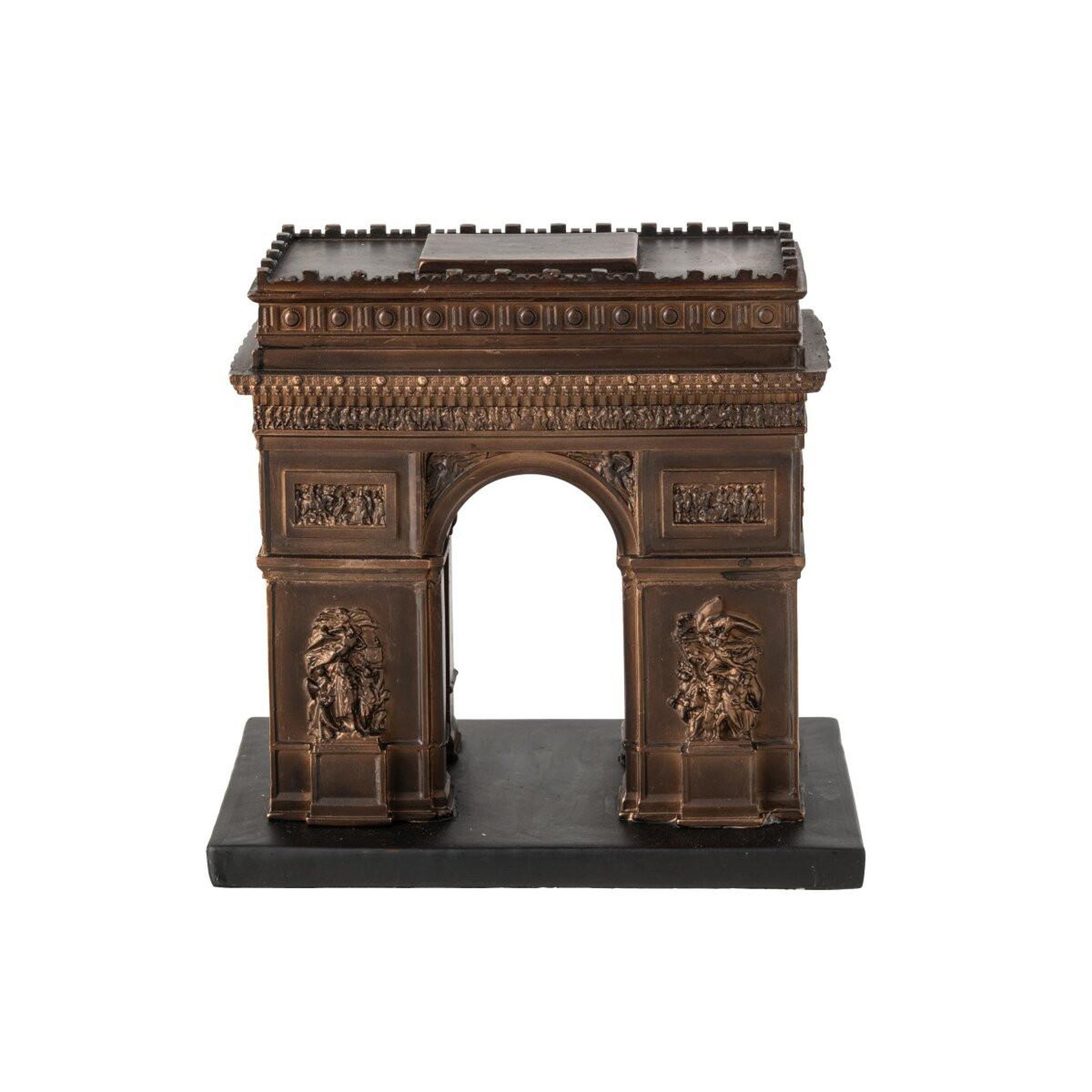 Voir la diapositive 2 : J-LINE Arc de triomphe déco en résine  ilse  23cm bronze