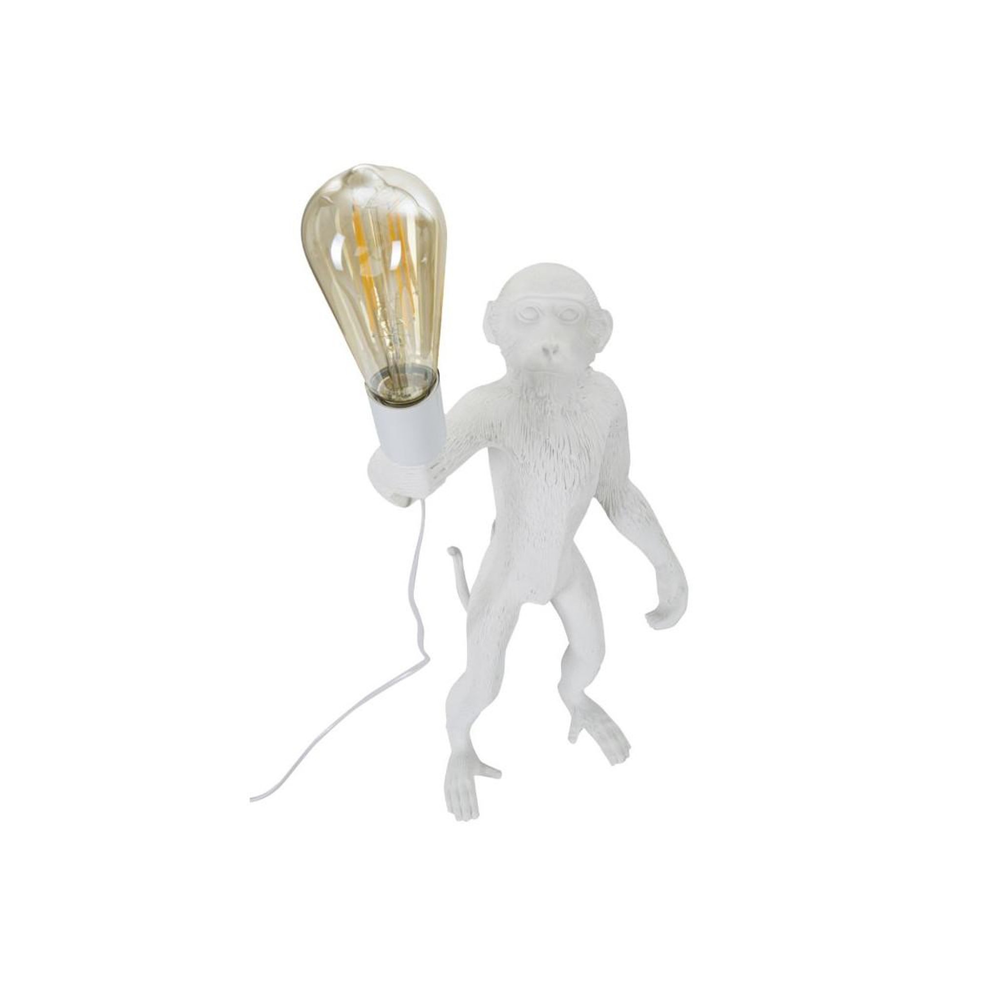 Voir la diapositive 3 : Paris Prix Lampe à poser en résine  singe  55cm blanc