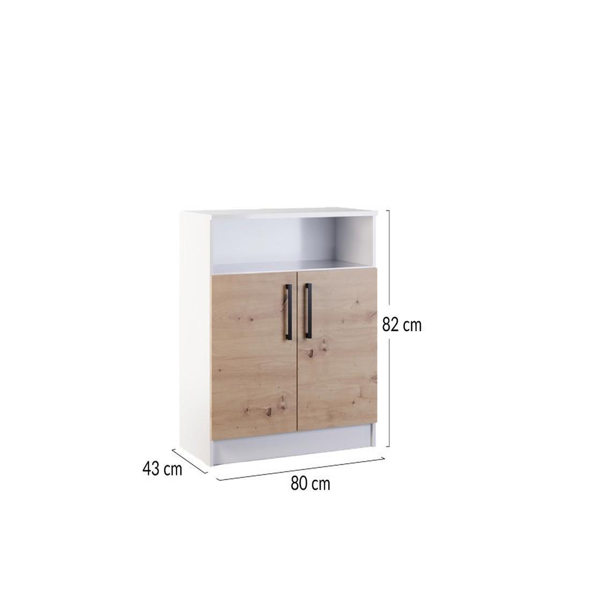 Voir la diapositive 4 : BEST MOBILIER Hayato - commode - effet bois et blanc - 80 cm