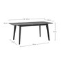 Voir la diapositive 4 : Rendez vous déco Table rectangulaire 4/6 personnes extensible en bois noir 150/180 cm-Oman