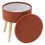 Voir la diapositive 2 : ATMOSPHERA Tabouret coffre en velours - Ambre