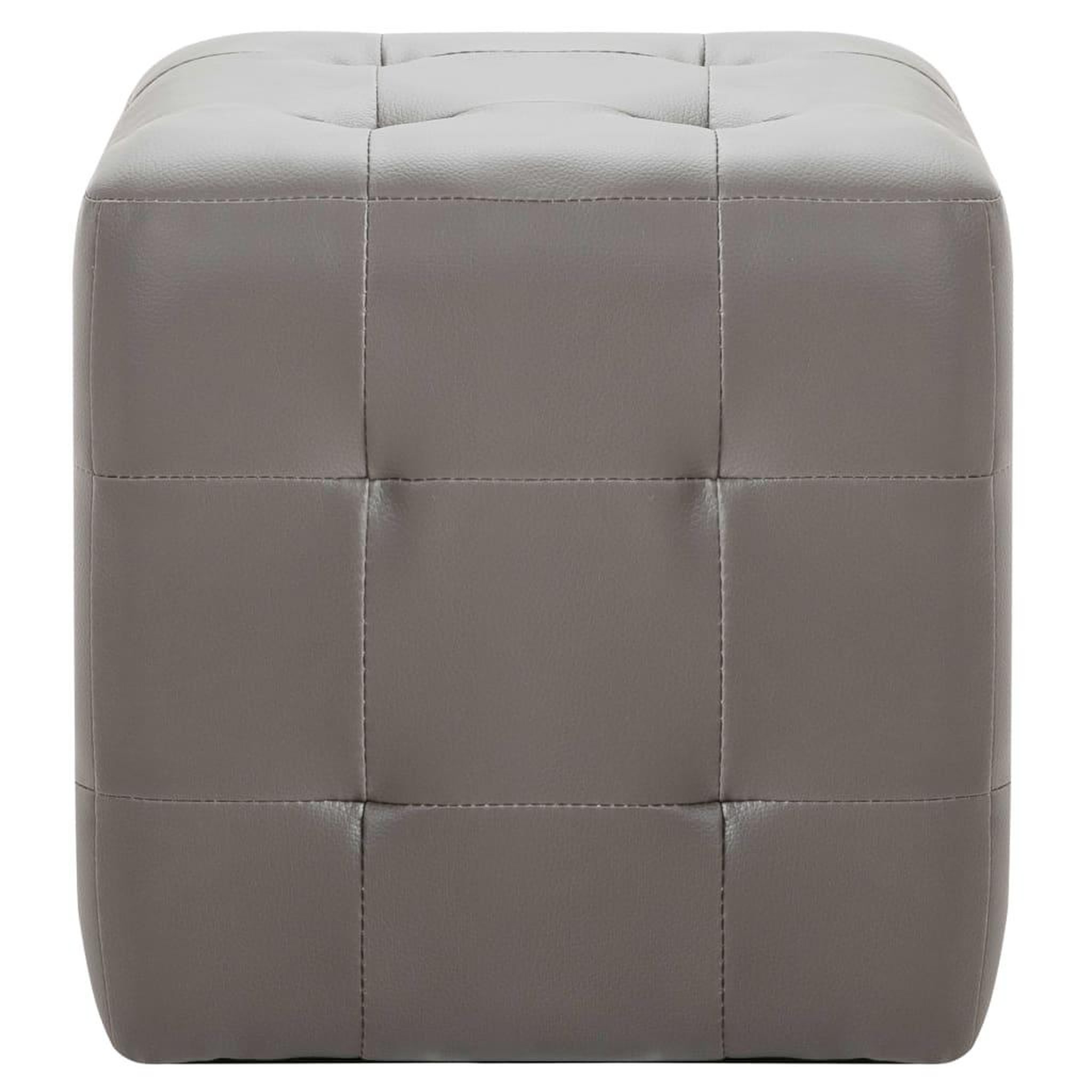 Voir la diapositive 3 : VIDAXL 2 pcs Poufs Gris 30 x 30 x 30 cm Similicuir