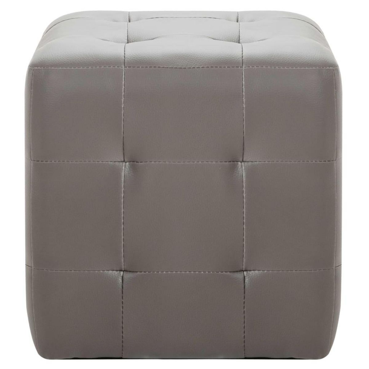 VIDAXL 2 pcs Poufs Gris 30 x 30 x 30 cm Similicuir