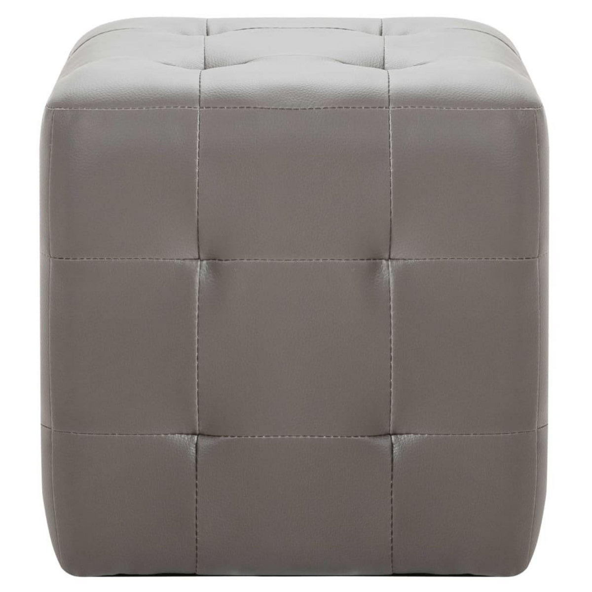 VIDAXL 2 pcs Poufs Gris 30 x 30 x 30 cm Similicuir