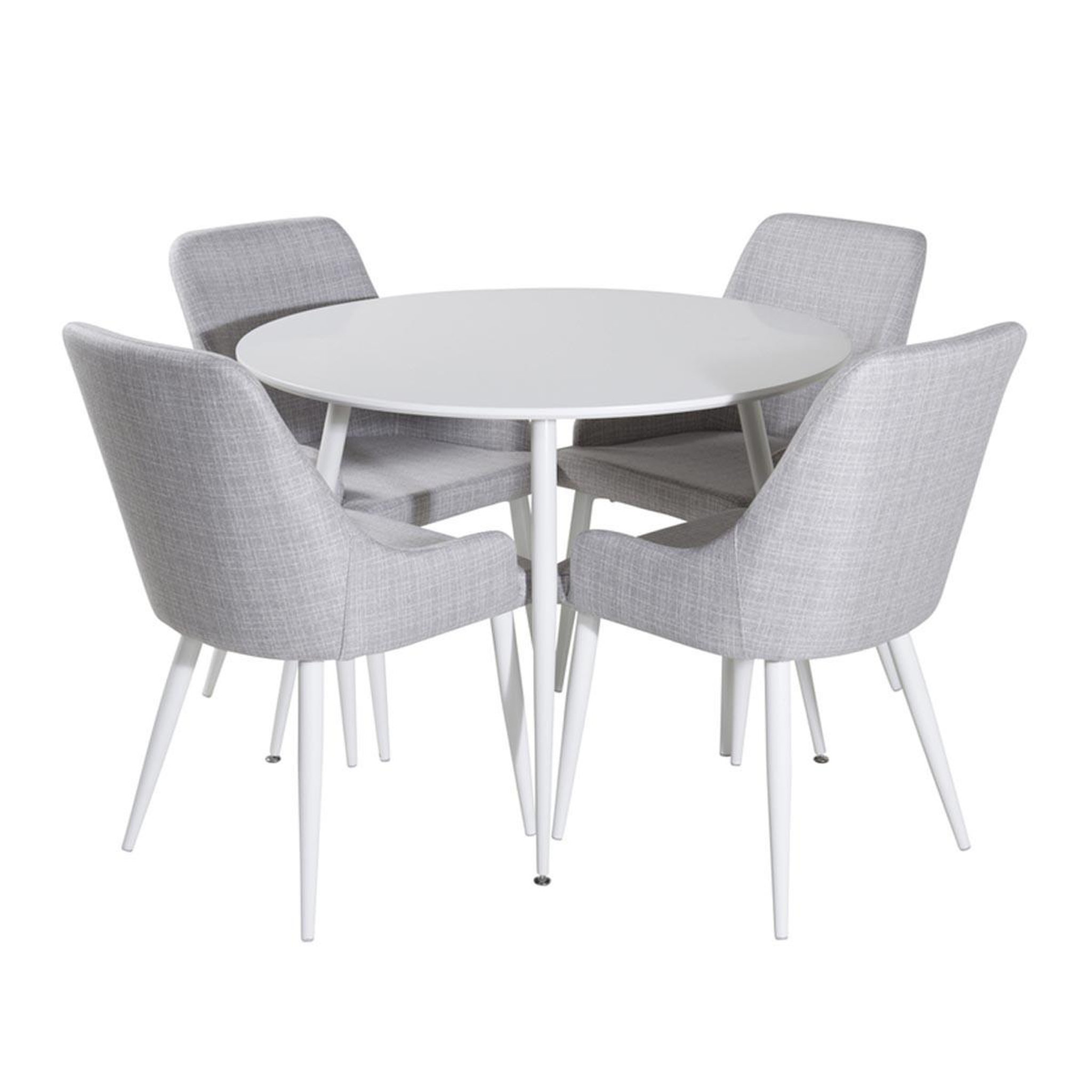 Paris Prix Ensemble table à manger & 4 chaises  plaza  100cm blanc & gris