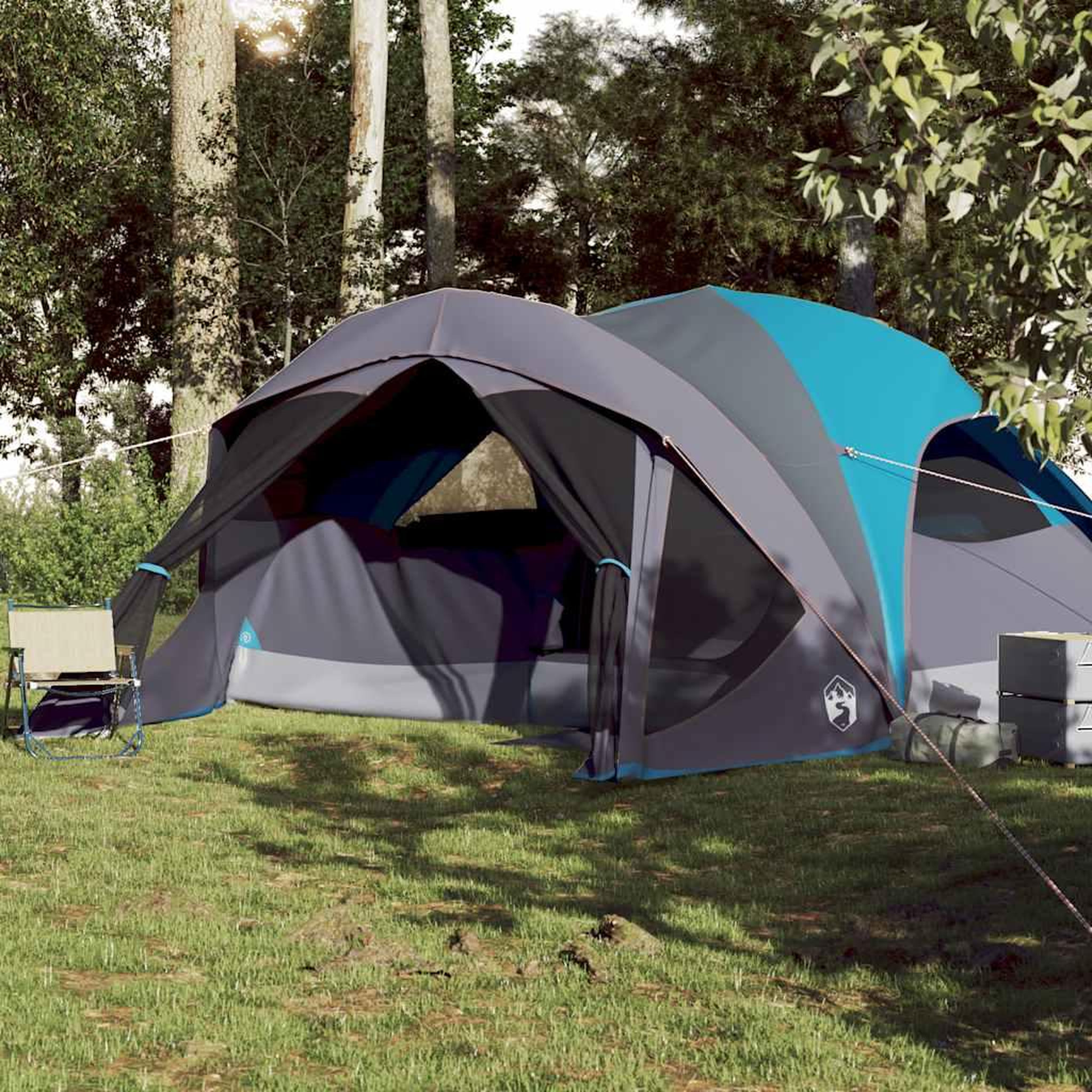Voir la diapositive 3 : VIDAXL Tente de cabine familiale 6 personnes bleu impermeable