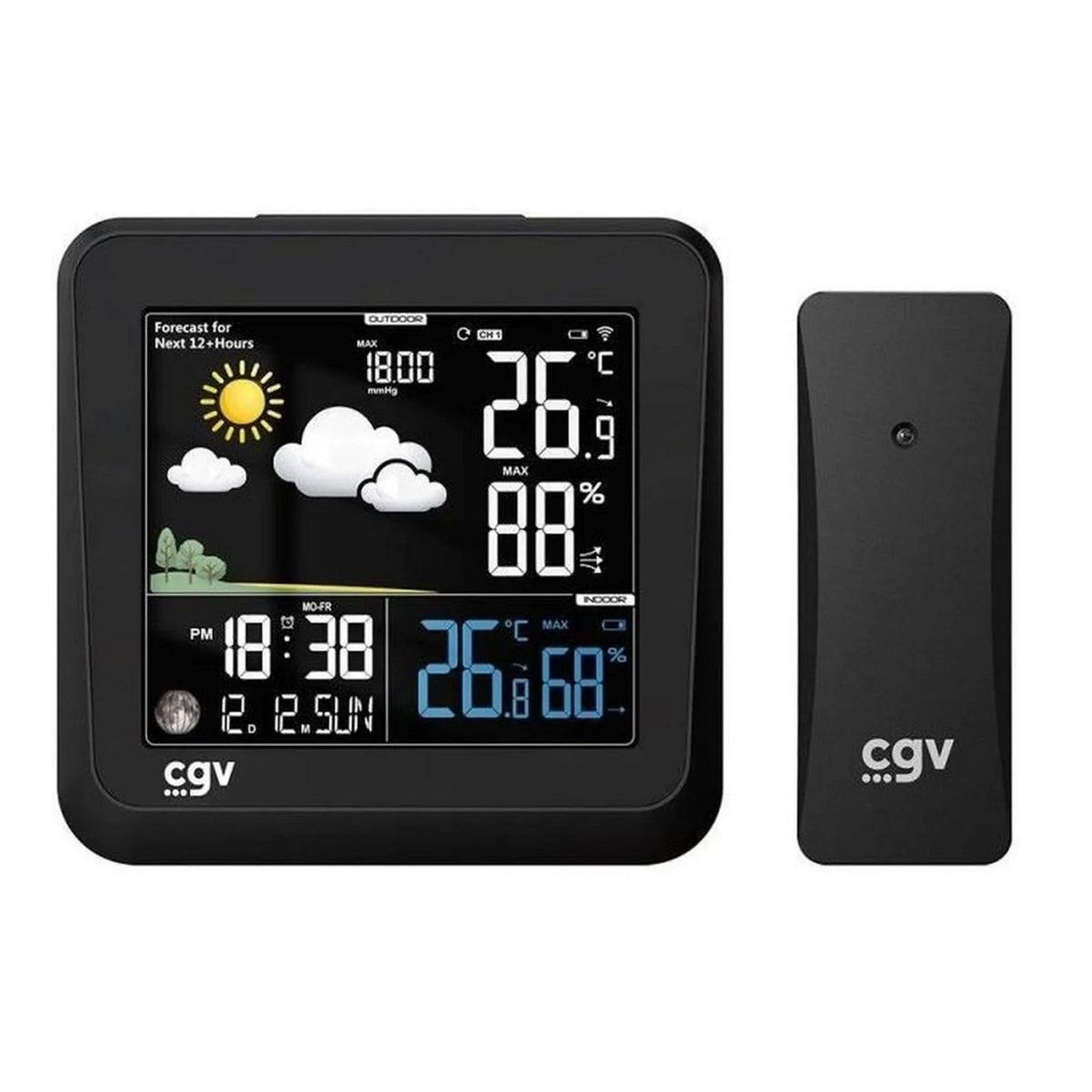 CGV 19001 station météo numérique Noir LCD Batterie