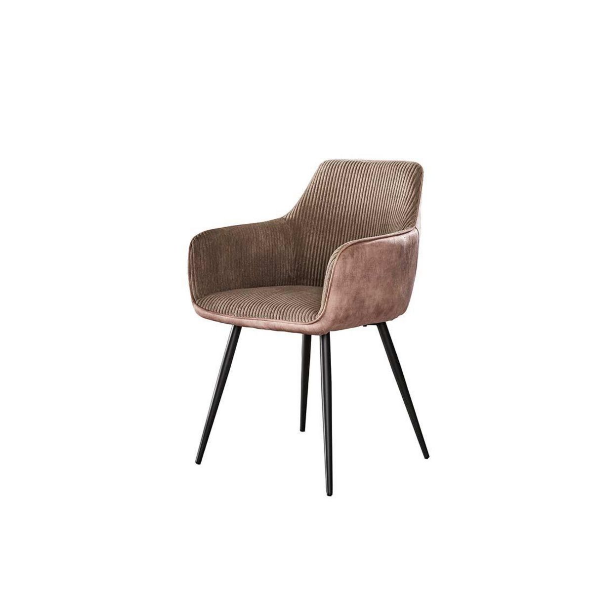 LISA DESIGN Lormi - lot de 2 fauteuils - en velours côtelé et velours - taupe