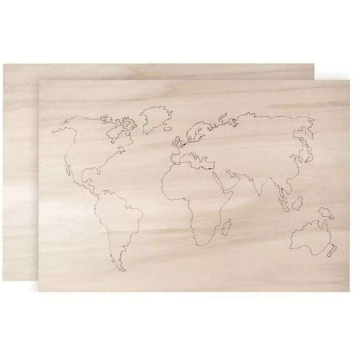 Rayher Mappemonde en bois à décorer 42 x 30 x 1 cm