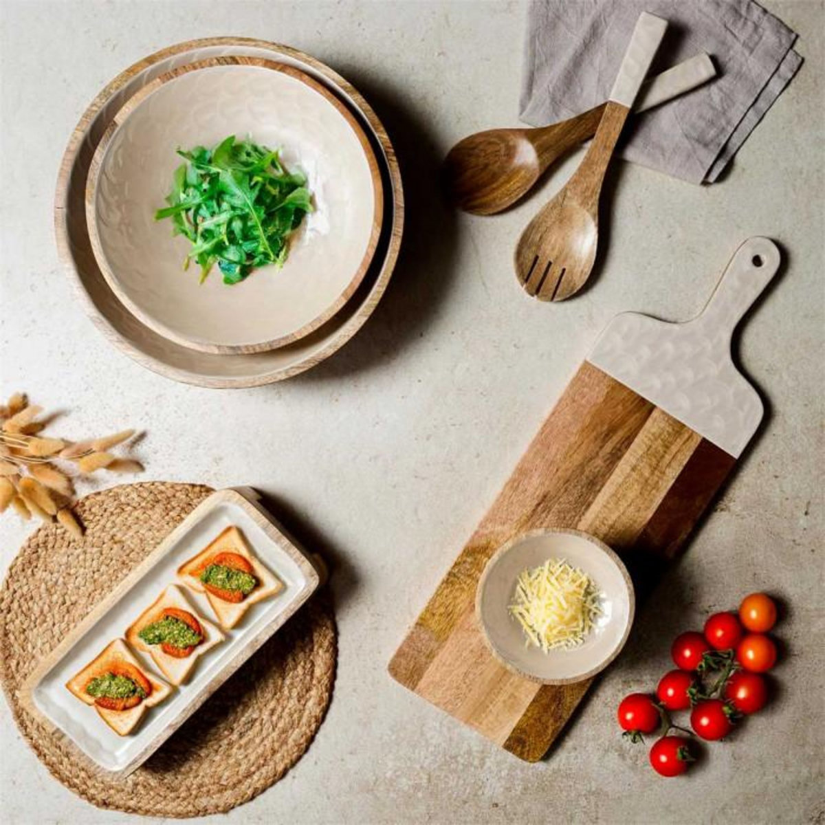 Paris Prix Planche de Présentation en Bois  Nerina  58cm Beige