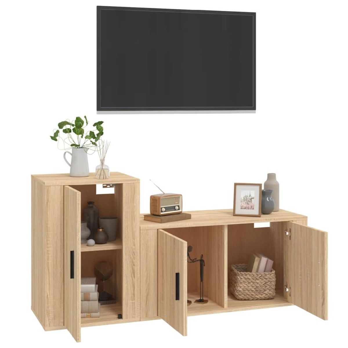 VIDAXL Ensemble de meubles TV 2 pcs chene sonoma bois d'ingenierie