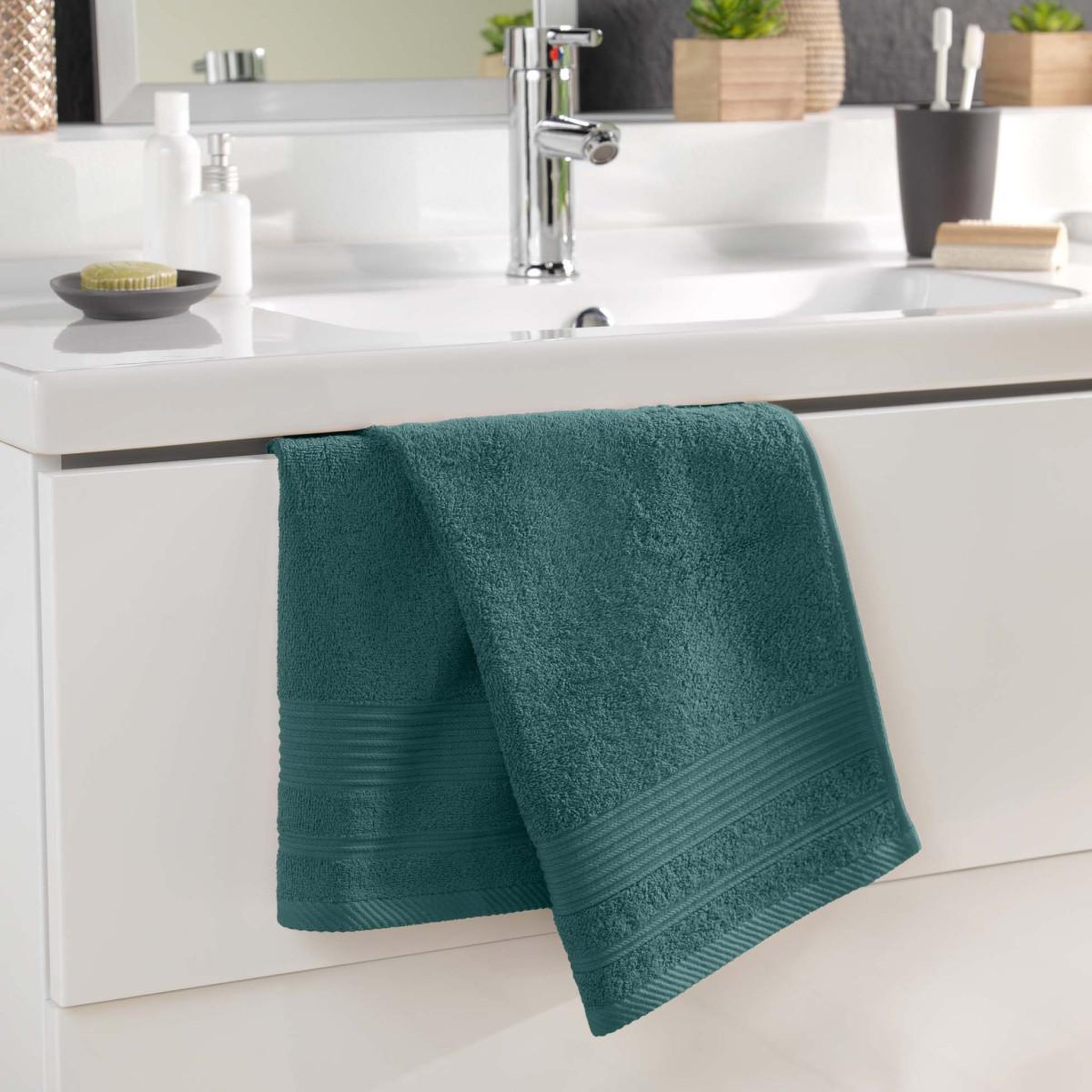 Voir la diapositive 4 : Douceur d'Intérieur Serviette de toilette  tendresse   50x90cm orage