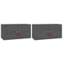 Voir la diapositive 2 : VIDAXL Armoires murales 2 pcs Gris 60x30x30 cm Bois de pin massif