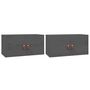 Voir la diapositive 2 : VIDAXL Armoires murales 2 pcs Gris 60x30x30 cm Bois de pin massif
