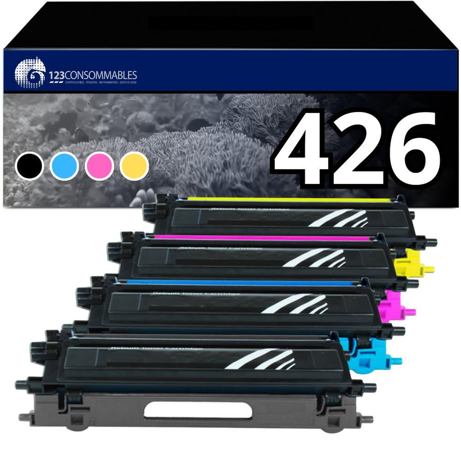 Pack 4 Toners compatible BROTHER TN 426 Neuf - vue 3