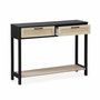 Voir la diapositive 4 : SWEEEK Console décor bois noir et cannage 100 x 30 x 75cm - Bianca - 2 tiroirs - 1 étagère