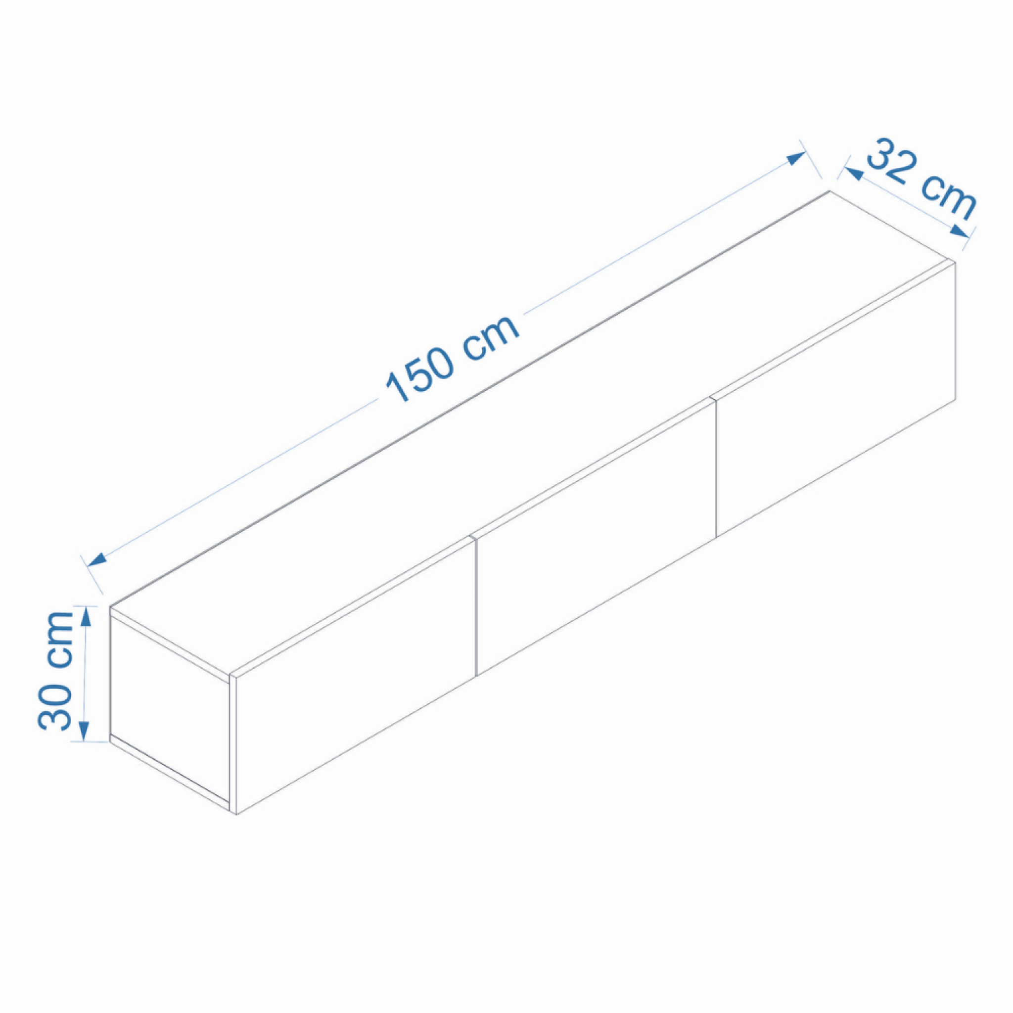 Voir la diapositive 3 : CONCEPT USINE Meuble tv suspendu avec placards 150cm gris anthracite hal