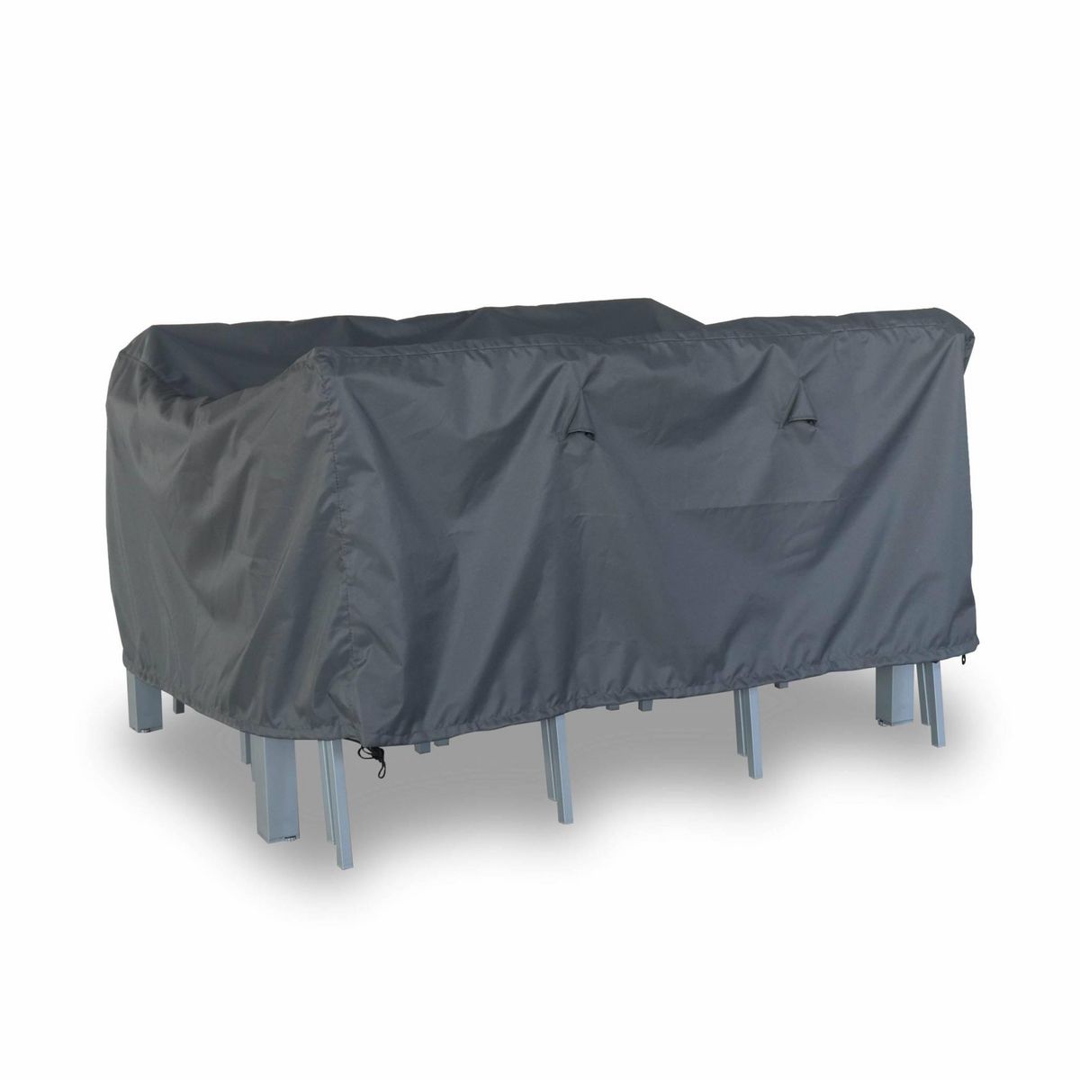 SWEEEK Housse de protection 150x125cm gris foncé - Bâche rectangulaire en polyester enduit PA pour tables de jardin Capua 150. Chicago 210 et Orlando