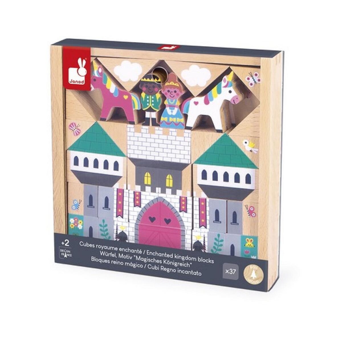 Juratoys-Janod Cross Roads - Cubes a empiler Royaume enchante