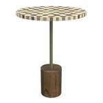 Rendez vous déco Table d'appoint ronde en bois de manguier et résine  D45 cm-Slimi