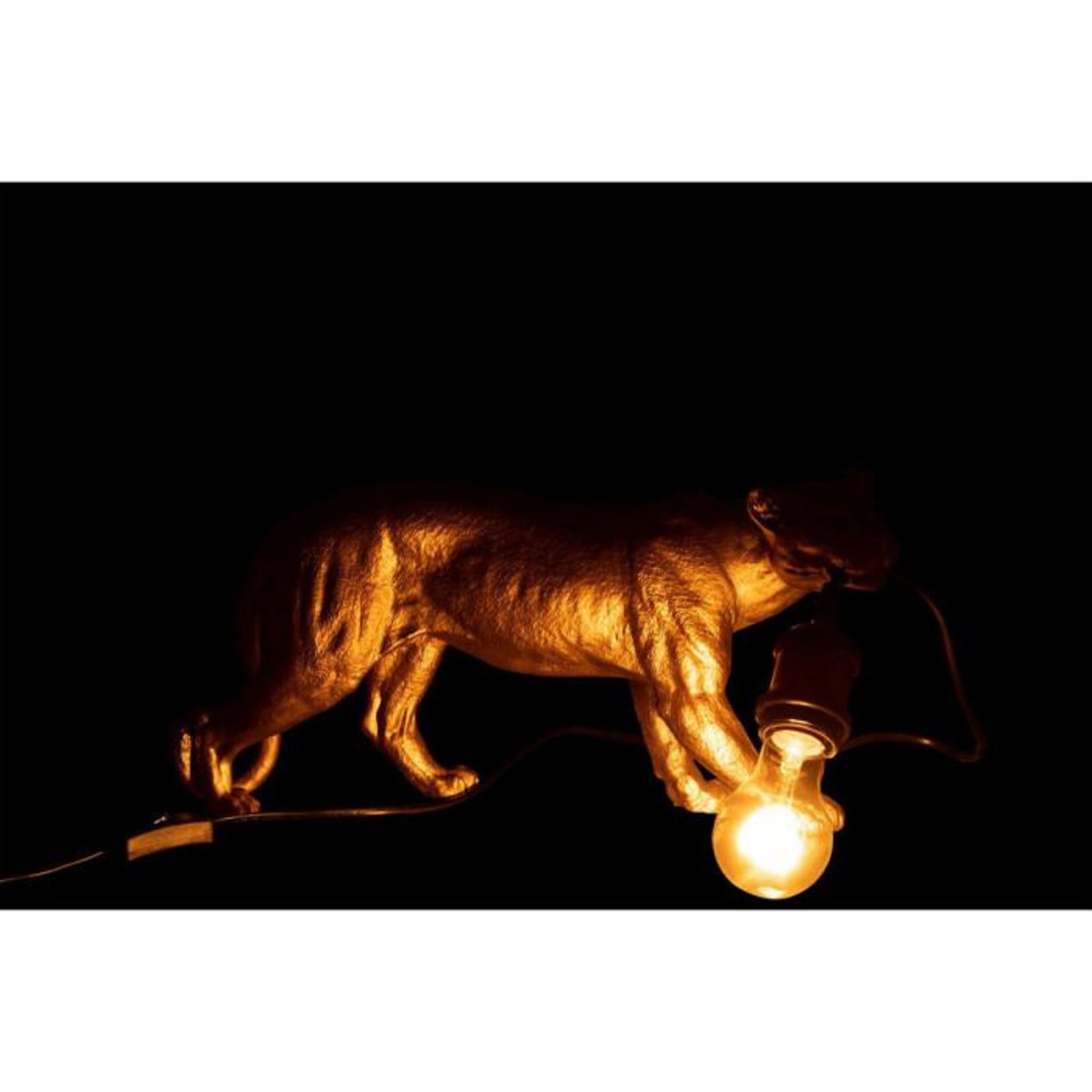 Paris Prix Lampe à Poser en Résine  Puma  40cm Or