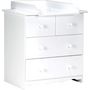 Voir la diapositive 1 : Commode + plan à langer amovible ROMANCE Blanc en bois massif