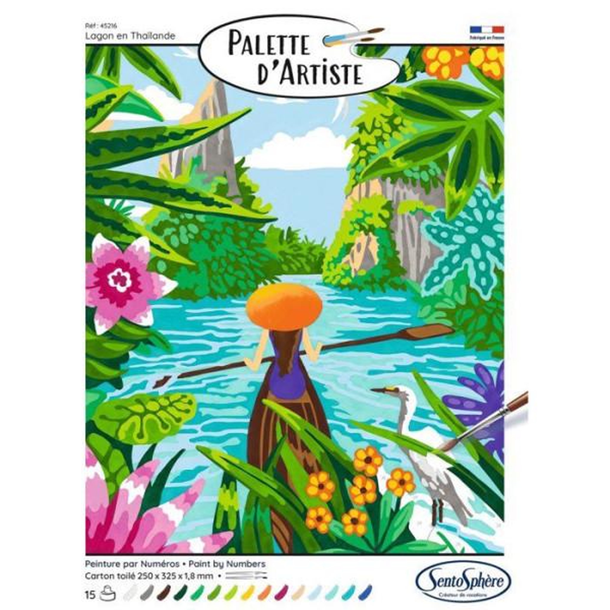 Voir la diapositive 3 : Sentosphere Peinture acrylique - sentosphere - palette d'artiste - lagon en thailande - peinture a numéro pour adulte - tableau toilée