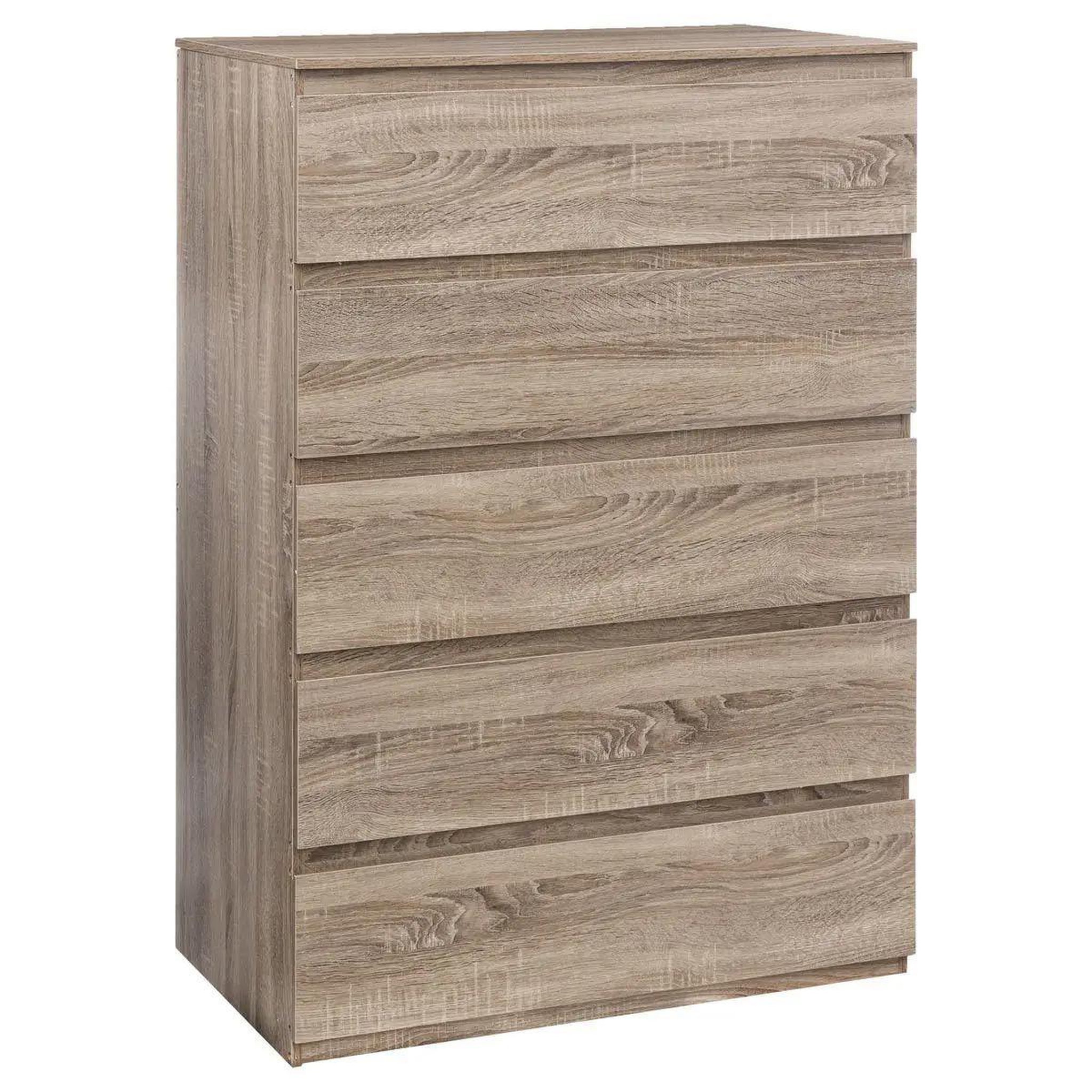 FIVE Commode 5 tiroirs design  dolo  118cm naturel
