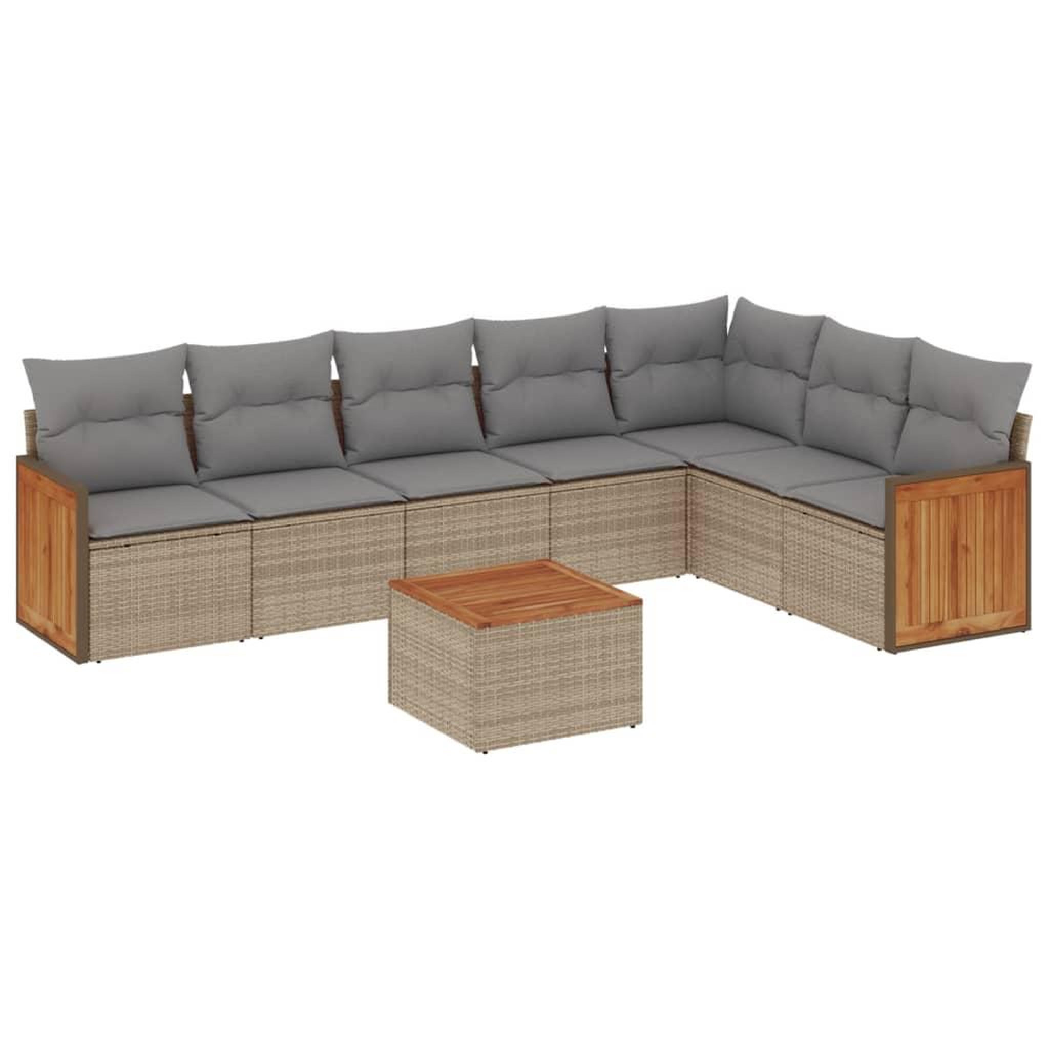 Voir la diapositive 2 : VIDAXL Salon de jardin avec coussins 8 pcs beige resine tressee