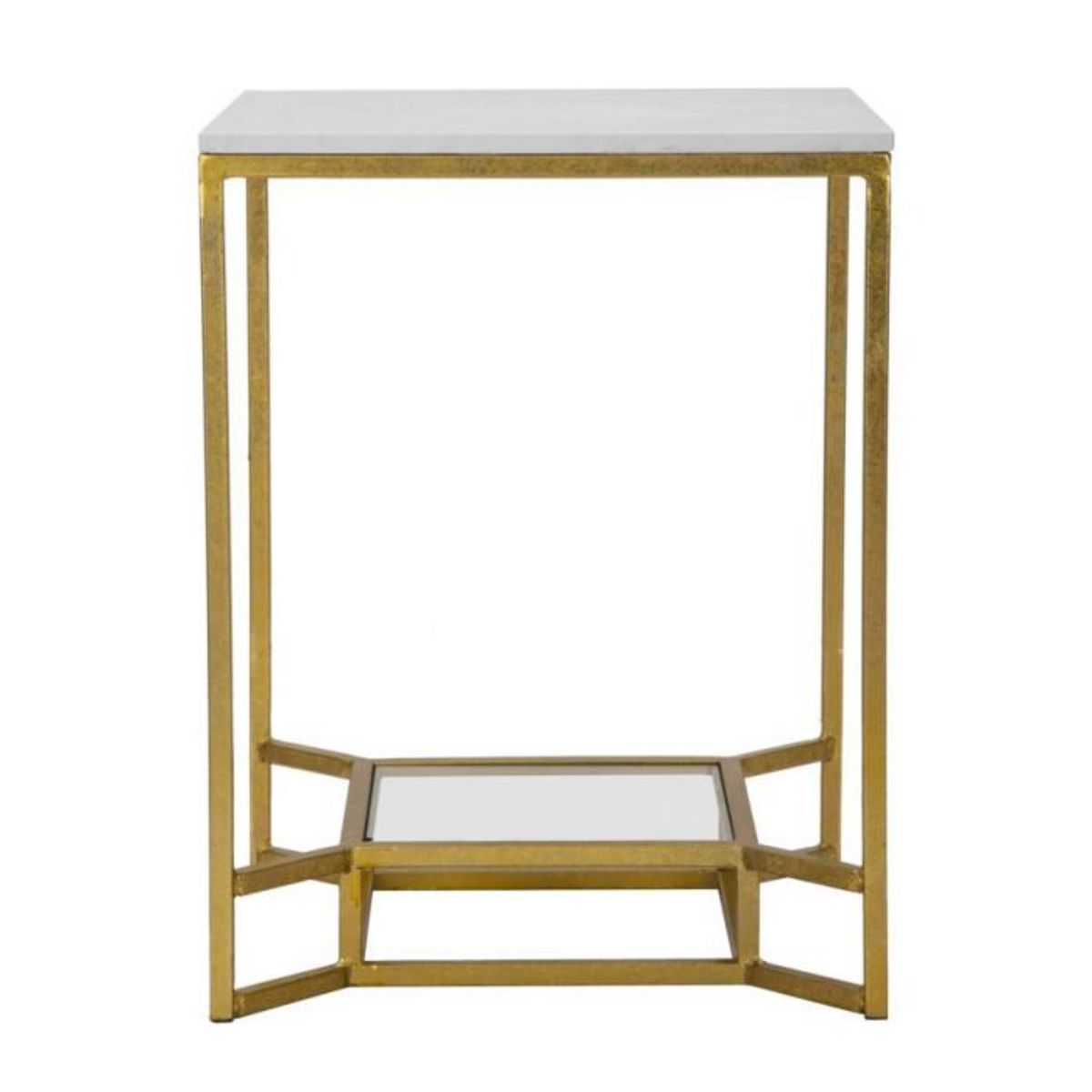 Paris Prix Table d'Appoint Design  Eva  60cm Blanc & Or