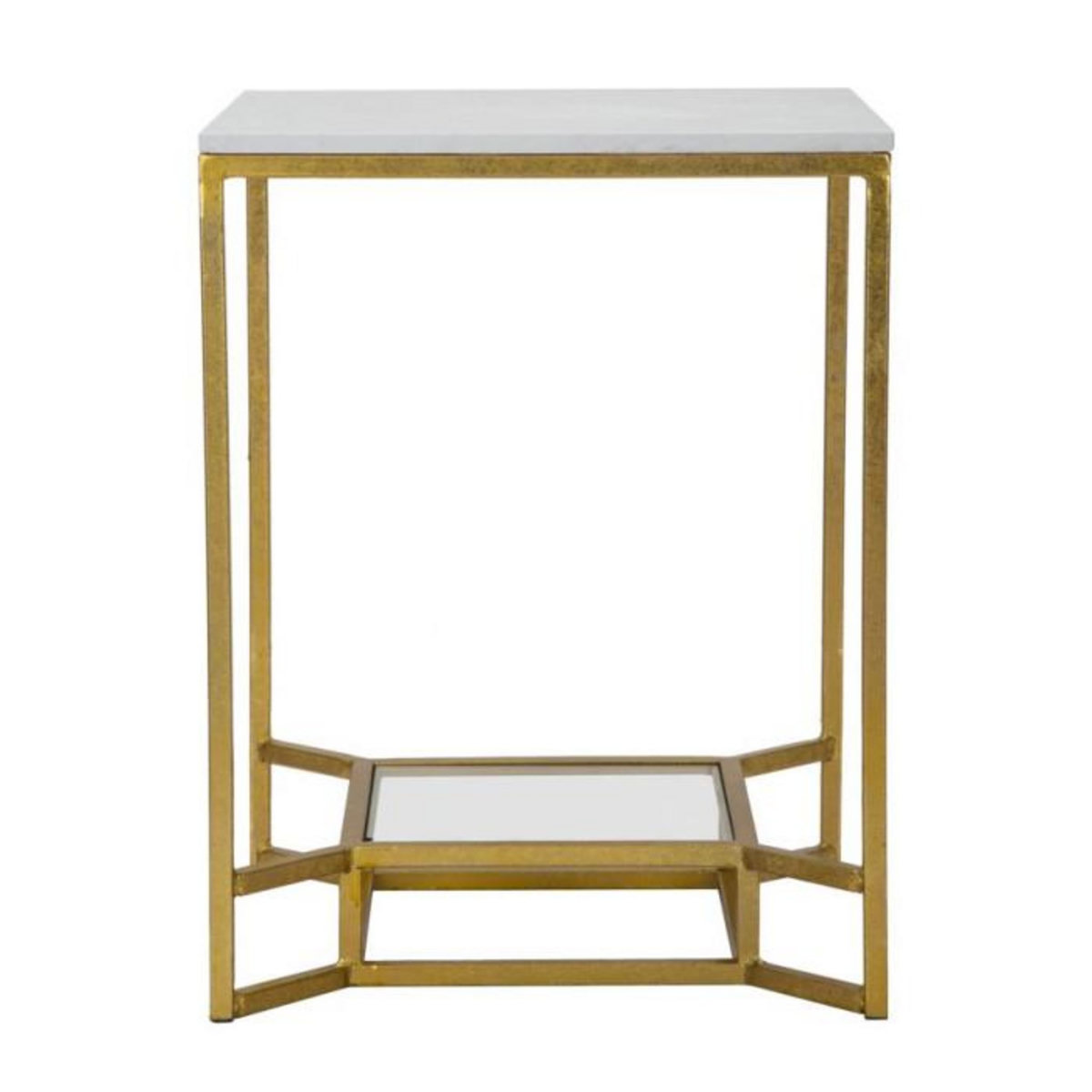 Paris Prix Table d'Appoint Design  Eva  60cm Blanc & Or