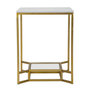 Voir la diapositive 2 : Paris Prix Table d'Appoint Design  Eva  60cm Blanc & Or