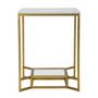 Voir la diapositive 2 : Paris Prix Table d'Appoint Design  Eva  60cm Blanc & Or